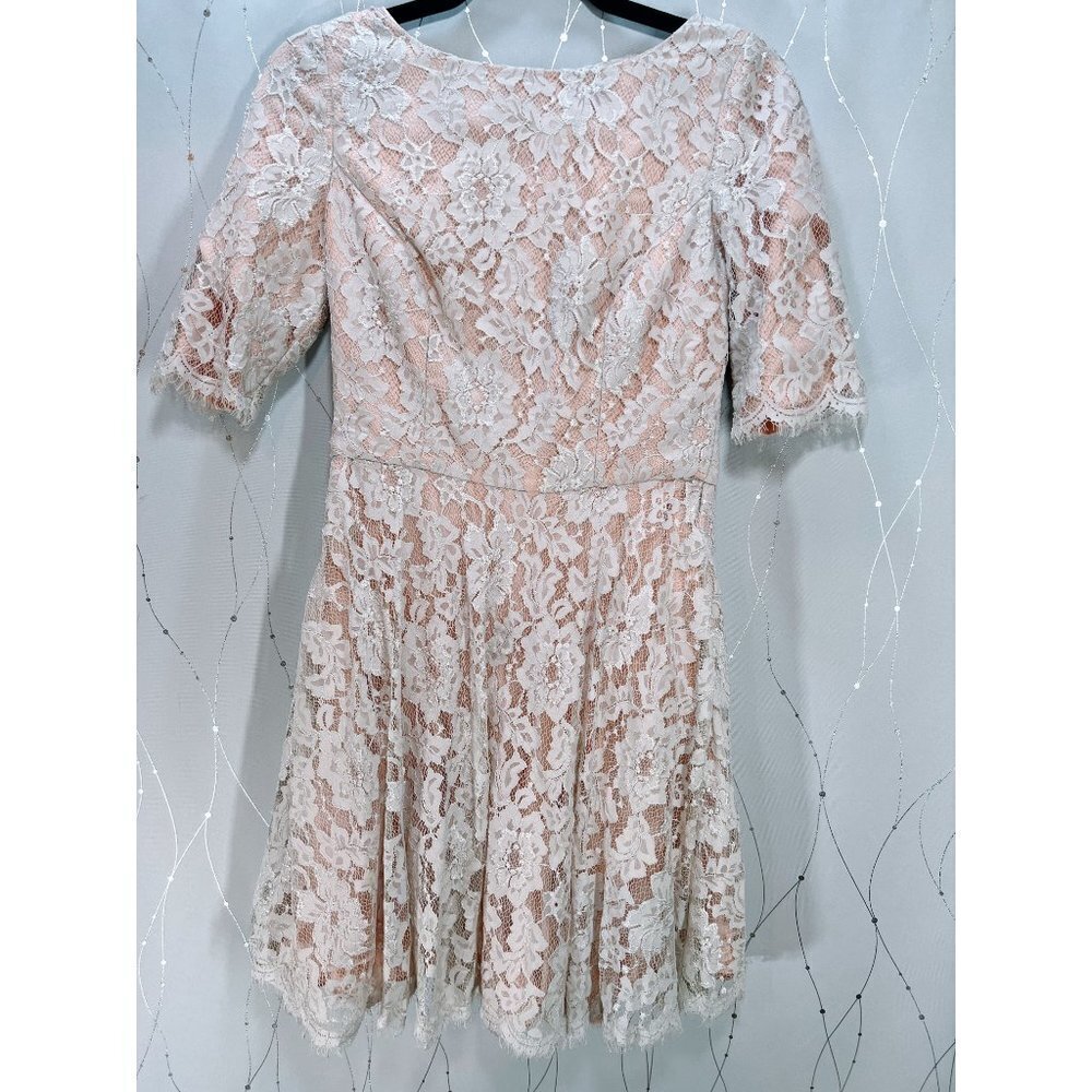 Monique Lhuillier Ivory Blushing Envy Lace Dress $495 - Picture 7 of 11